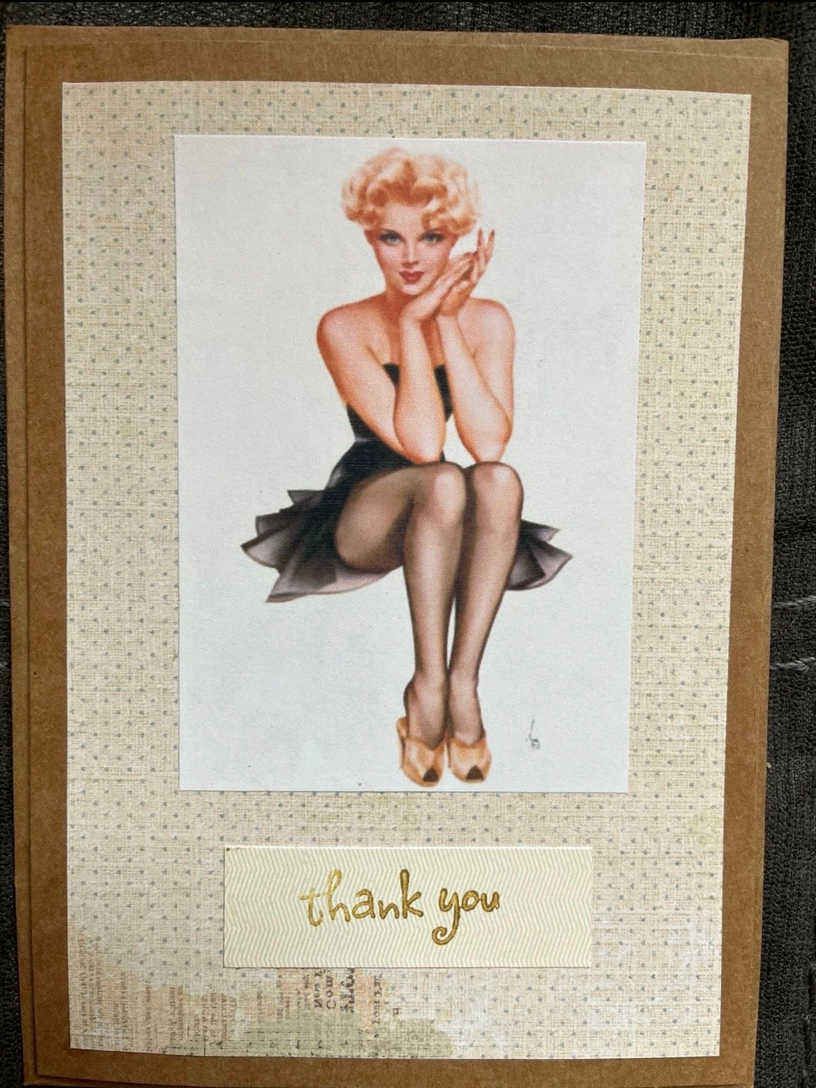 Thank You Pin Up Card thank you card blank card