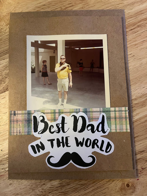 Best Dad in the World vintage photo card blank card