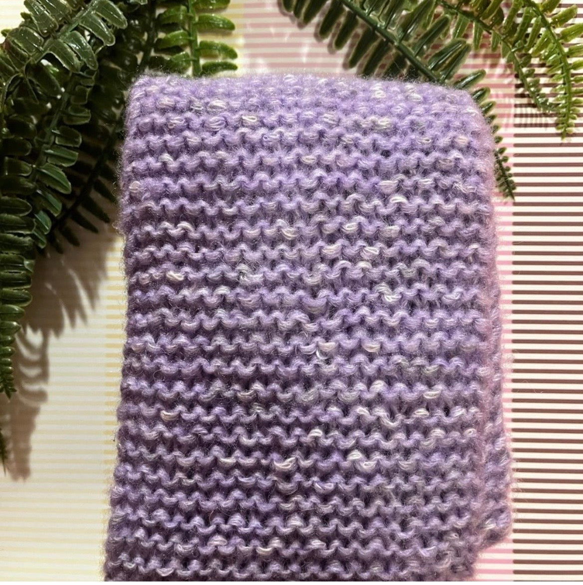Lavender Handmade Hand Knit Scarf