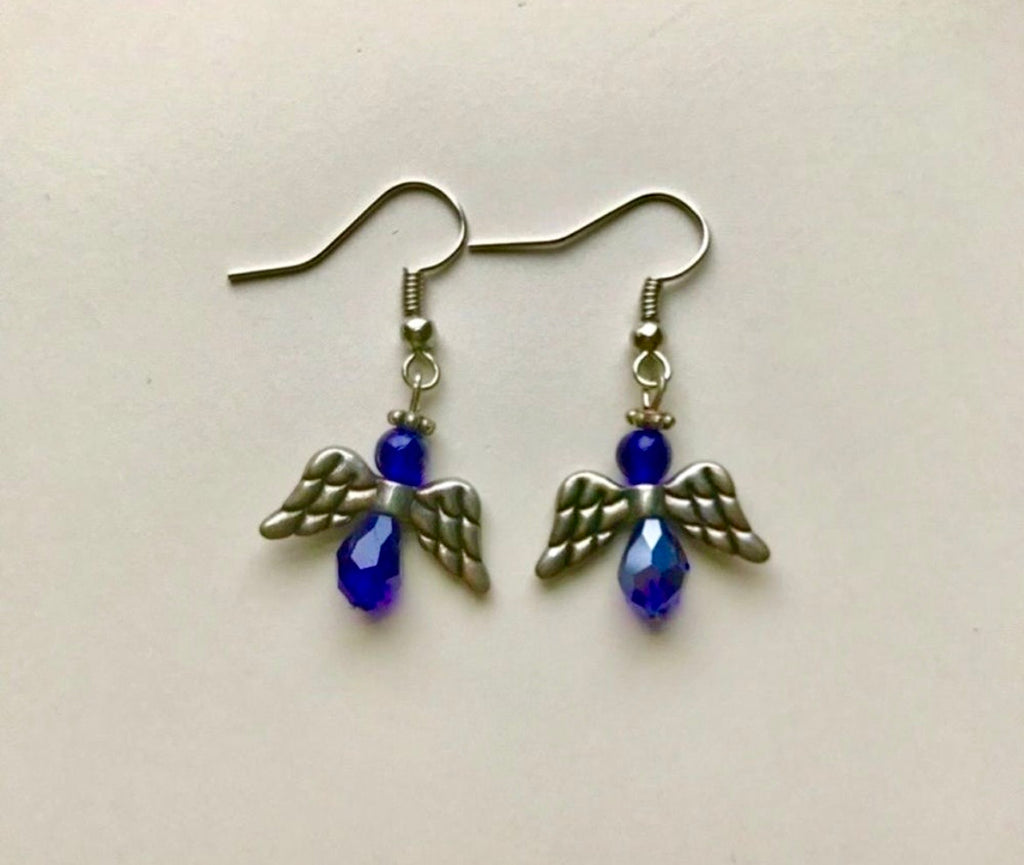 Blue Handmade Angel Earrings
