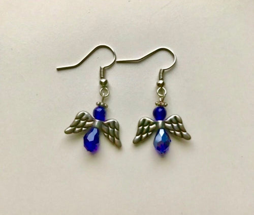 Blue Handmade Angel Earrings