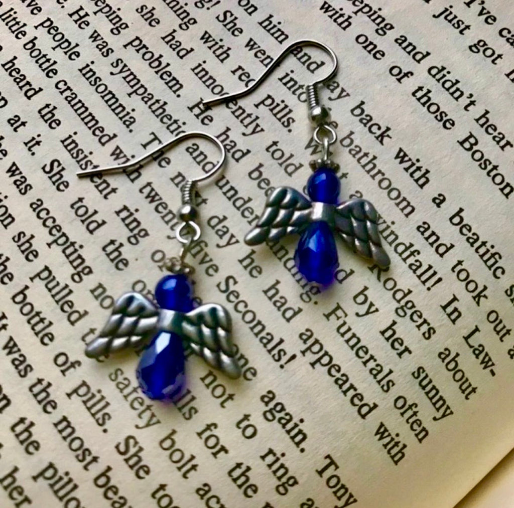 Blue Handmade Angel Earrings