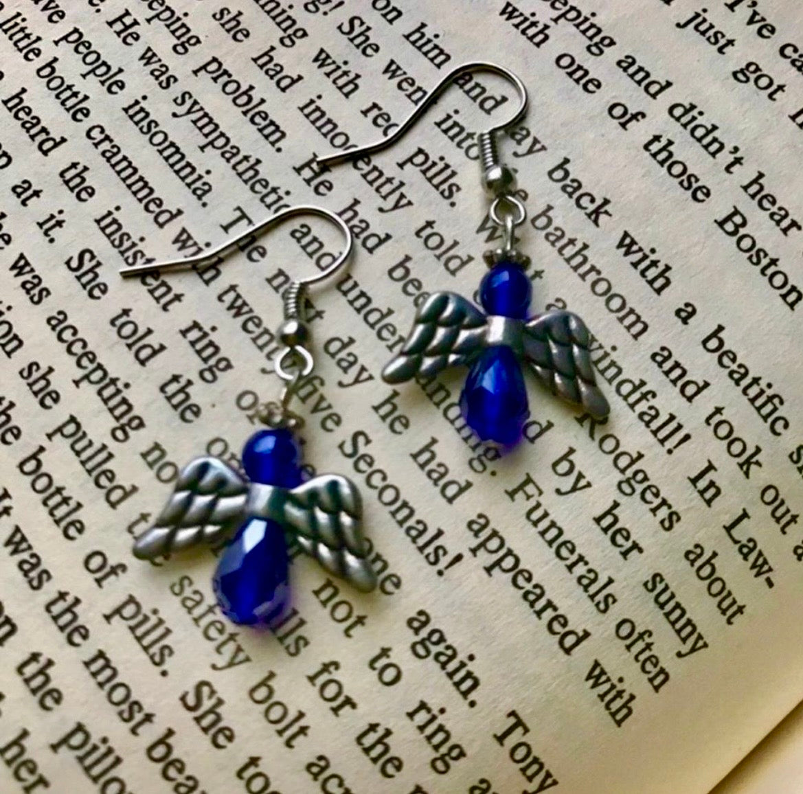 Blue Handmade Angel Earrings