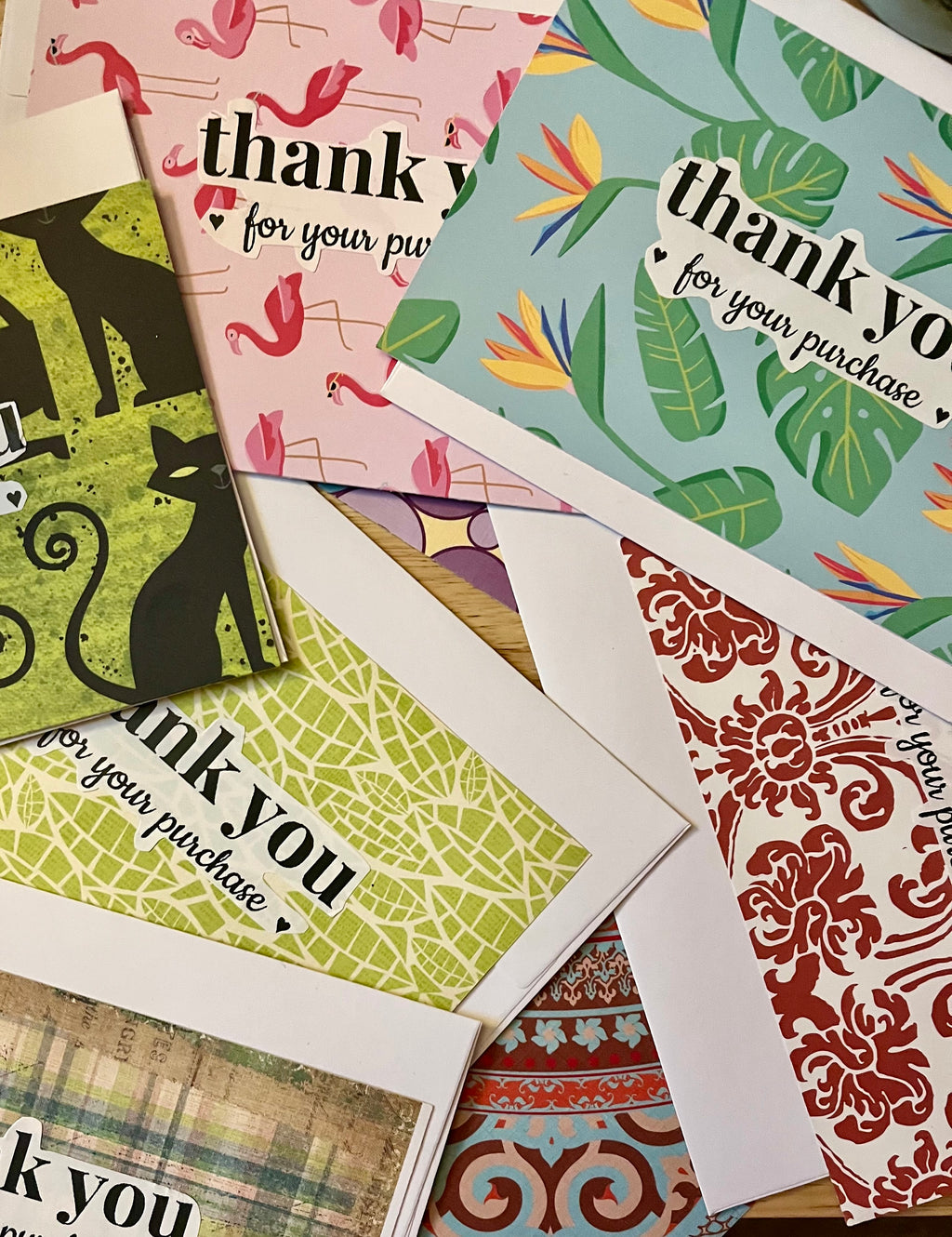 Thank You For Your Purchase Note Card Set set of 10